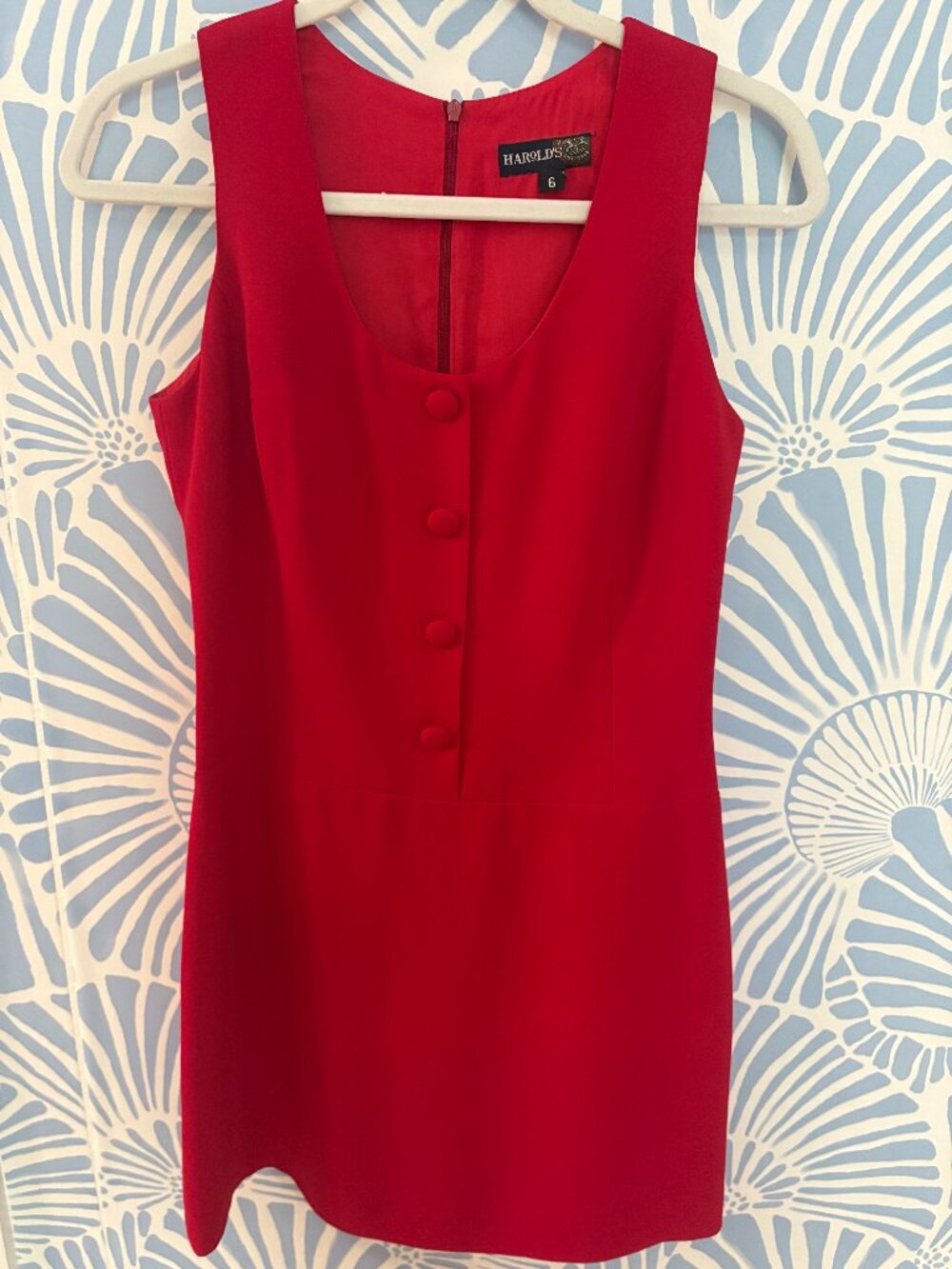 Vintage Red Button Front Minidress Size 6